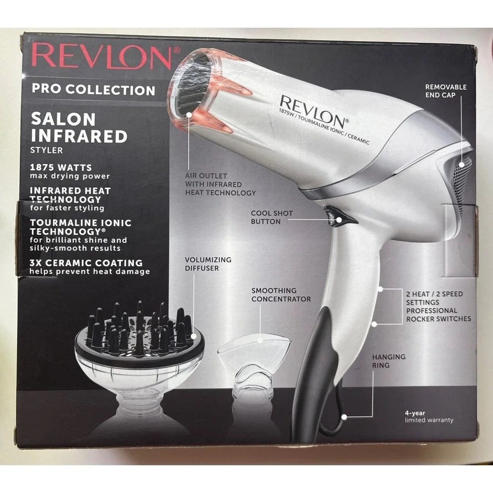 Revlon Pro Collection Salon Infrared Styler Hair Dryer 1875W Ionic 3X Ceramic